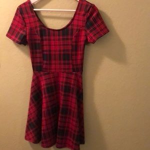 Red plaid dress